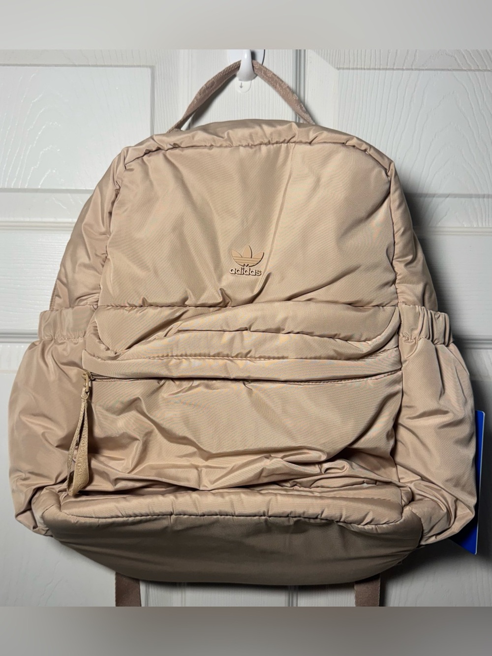 Adidas Originals Puffer Backpack in Magic Beige